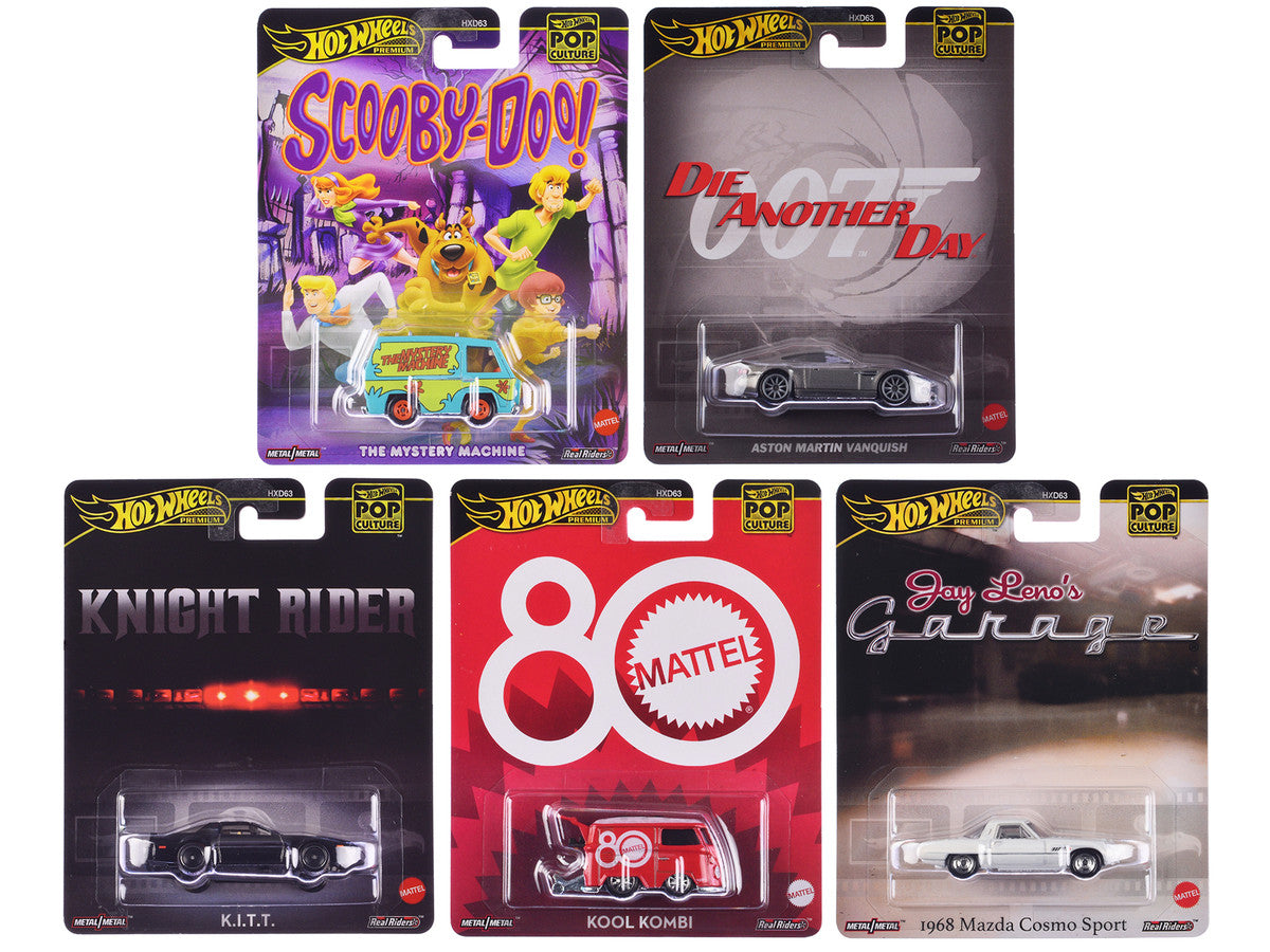 "Pop Culture 2024" 5 piece Set G "Premium Series" Diecast Model Cars by Hot Wheels LuxuryLifeWay Online Store