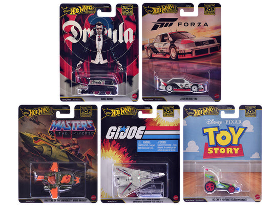 "Pop Culture 2026" 5 piece Set R "Premium Series" Diecast Model Cars by Hot Wheels LuxuryLifeWay Online Store