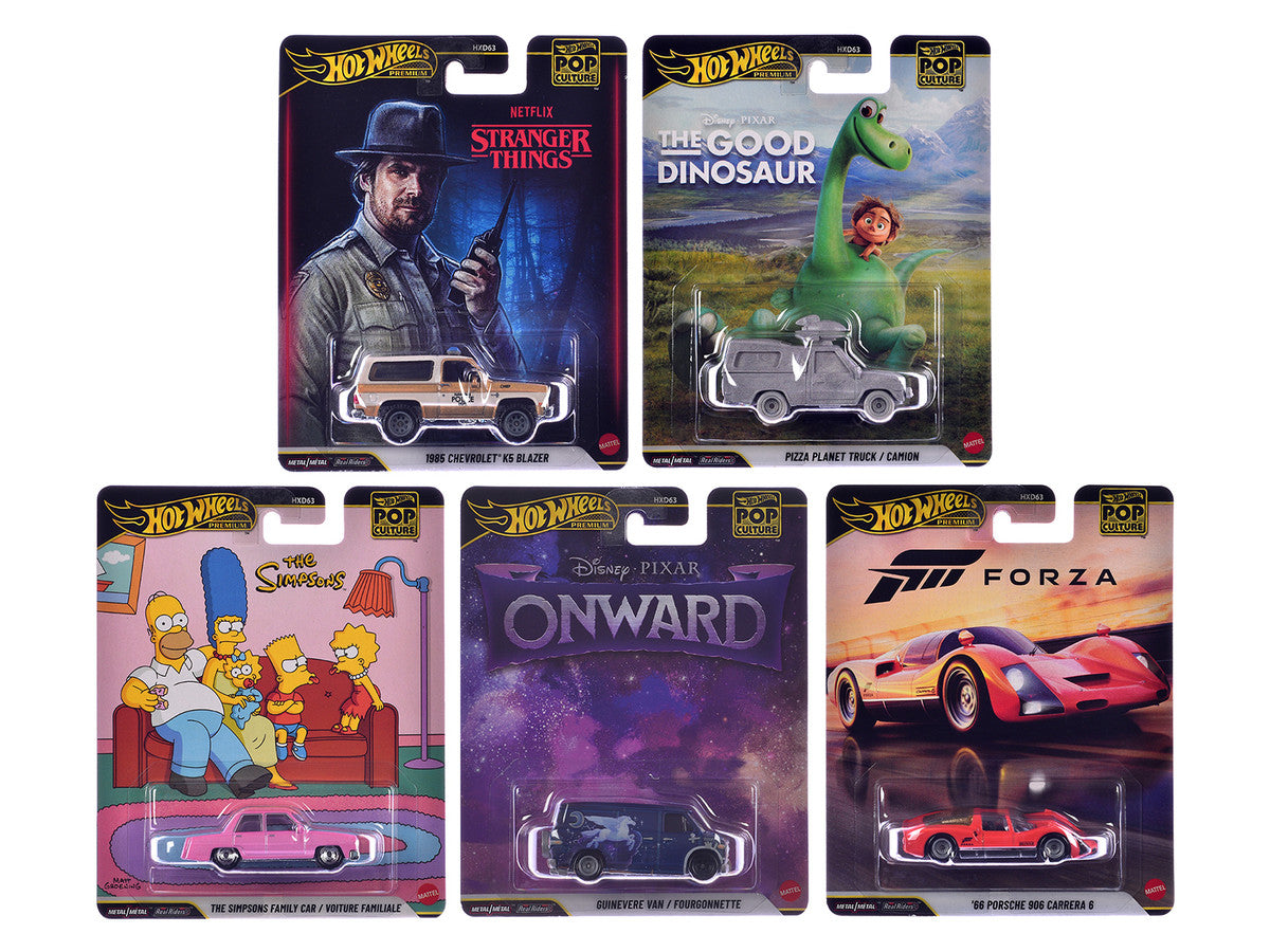 "Pop Culture 2026" 5 piece Set S "Premium Series" Diecast Model Cars by Hot Wheels LuxuryLifeWay Online Store