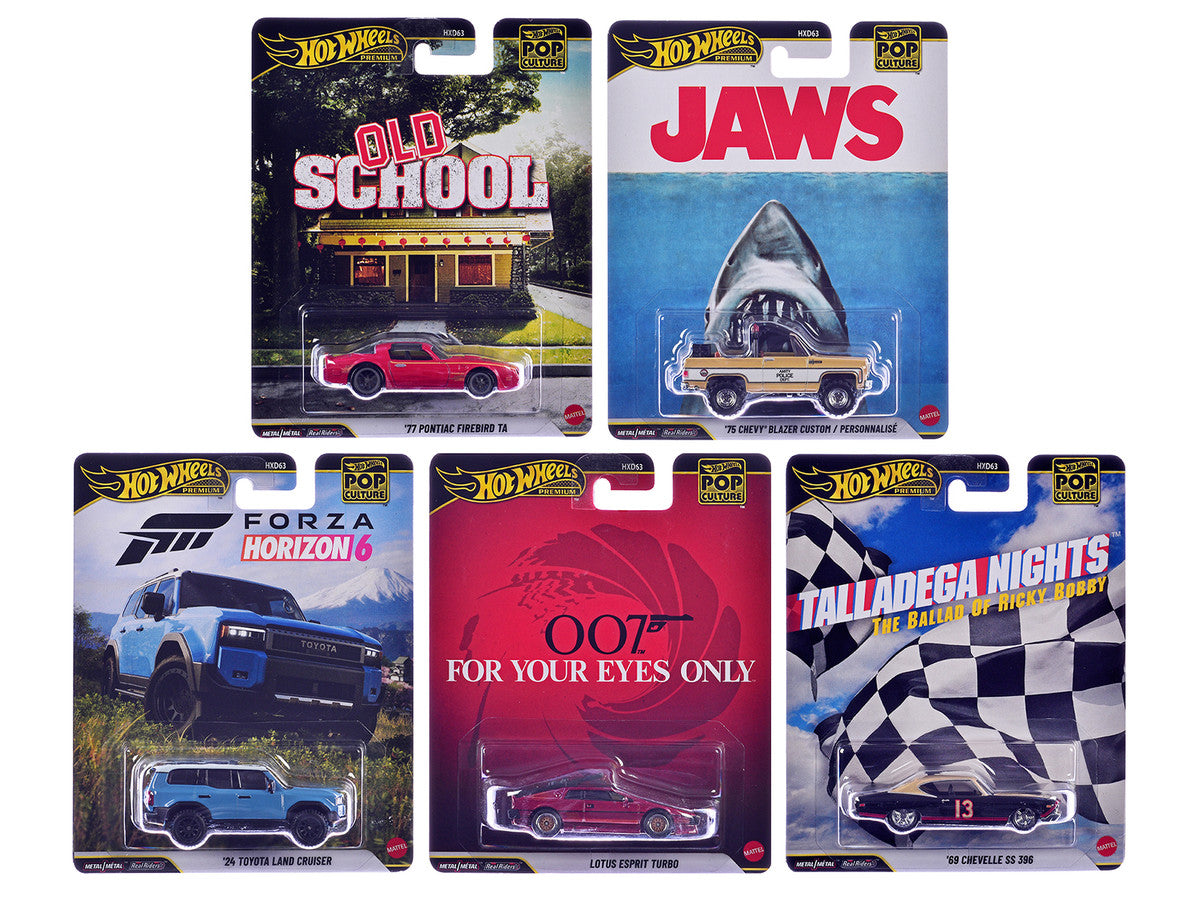 "Pop Culture 2026" 5 piece Set T "Premium Series" Diecast Model Cars by Hot Wheels LuxuryLifeWay Online Store