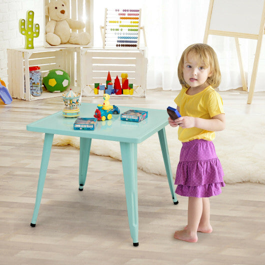 27 Inch Kids Square Steel Table Play Learn Activity Table-Blue LuxuryLifeWay Online Store