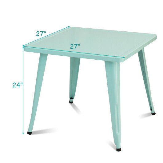 27 Inch Kids Square Steel Table Play Learn Activity Table-Blue LuxuryLifeWay Online Store