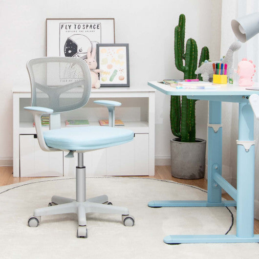 Adjustable Desk Chair with Auto Brake Casters for Kids-Blue LuxuryLifeWay Online Store