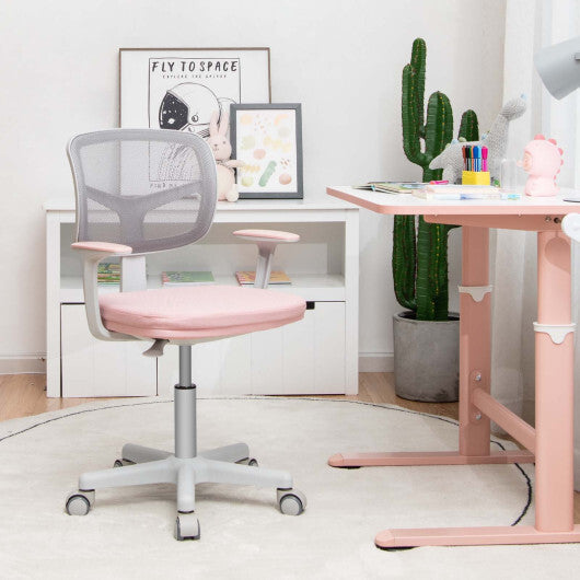 Adjustable Desk Chair with Auto Brake Casters for Kids-Blue LuxuryLifeWay Online Store