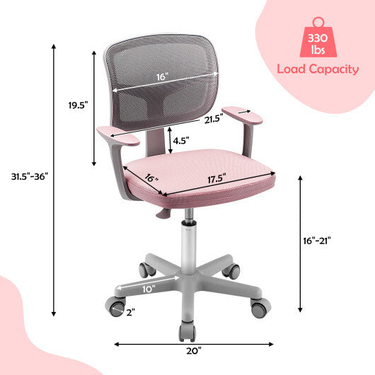 Adjustable Desk Chair with Auto Brake Casters for Kids-Blue LuxuryLifeWay Online Store