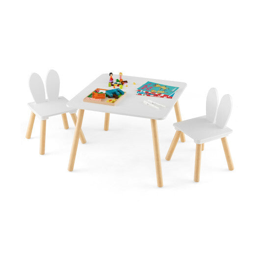 3 Pieces Kids Table and Chairs Set for Arts Crafts Snack Time-White LuxuryLifeWay Online Store