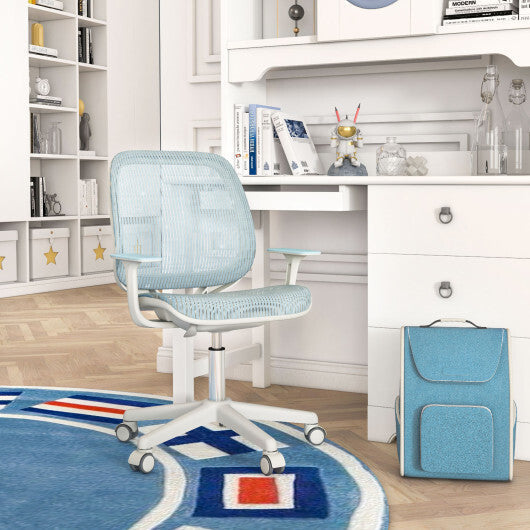 Swivel Mesh Children Computer Chair with Adjustable Height-Blue LuxuryLifeWay Online Store