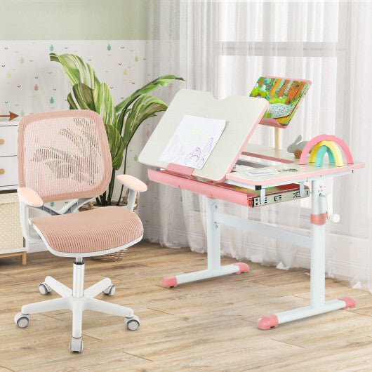 Swivel Mesh Children Computer Chair with Adjustable Height-Blue LuxuryLifeWay Online Store
