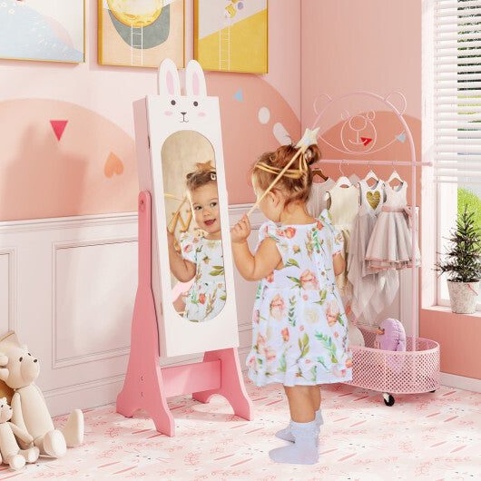 Kids Jewelry Armoire Cabinet with 2 Tilt Angles and Large Capacity-Pink LuxuryLifeWay Online Store