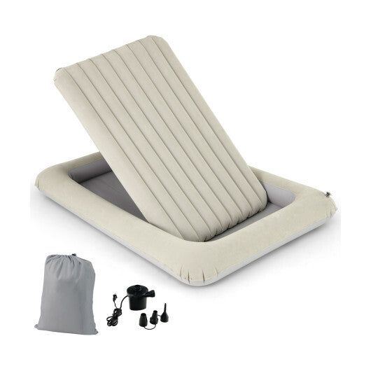 Inflatable Toddler Travel Bed with Electric Pump and Raised Bed Rails-Gray - Color: Gray LuxuryLifeWay Online Store