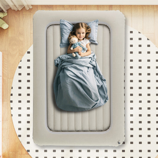 Inflatable Toddler Travel Bed with Electric Pump and Raised Bed Rails-Gray - Color: Gray LuxuryLifeWay Online Store