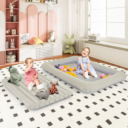 Inflatable Toddler Travel Bed with Electric Pump and Raised Bed Rails-Gray - Color: Gray LuxuryLifeWay Online Store