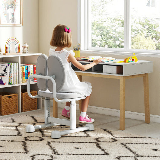 Kids Desk Chair Children Study Chair with Double Back Support and Adjustable Height-Gray LuxuryLifeWay Online Store