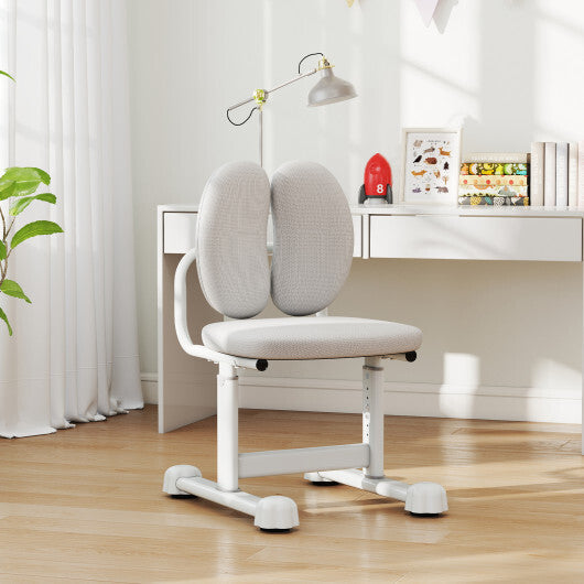 Kids Desk Chair Children Study Chair with Double Back Support and Adjustable Height-Gray LuxuryLifeWay Online Store