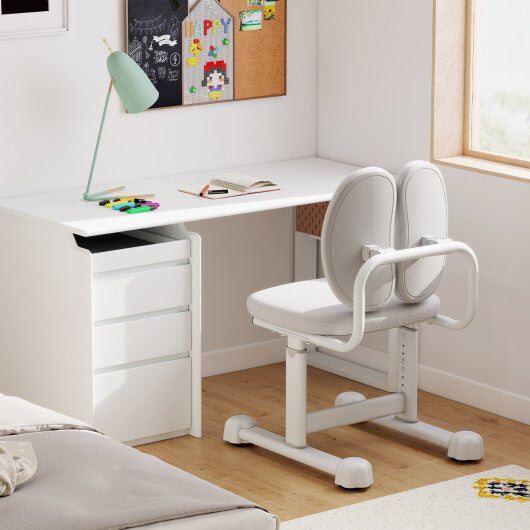 Kids Desk Chair Children Study Chair with Double Back Support and Adjustable Height-Gray LuxuryLifeWay Online Store