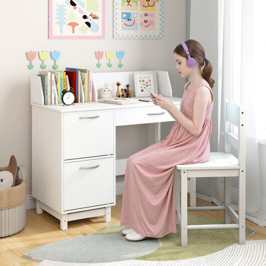 Wooden Kids Study Desk and Chair Set Student Workstation-Pink LuxuryLifeWay Online Store