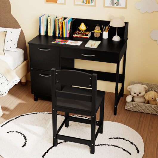 Wooden Kids Study Desk and Chair Set Student Workstation-Pink LuxuryLifeWay Online Store