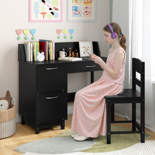 Wooden Kids Study Desk and Chair Set Student Workstation-Pink LuxuryLifeWay Online Store