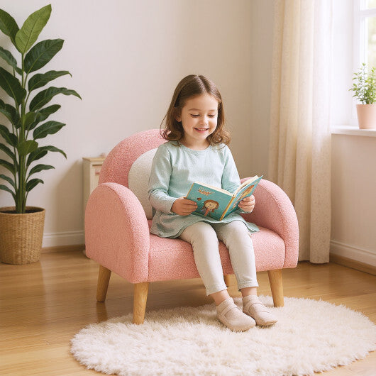 Kids Armchair with Comfy Backrest and Armrests-Pink LuxuryLifeWay Online Store