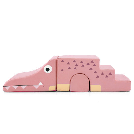 Convertible Kids Play Couch Sofa with Removable Velvet Covers-Pink LuxuryLifeWay Online Store