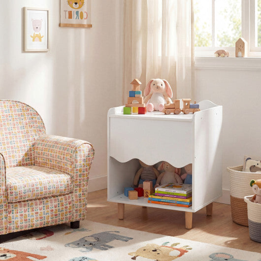 Toddler Scalloped Side Table with Wide Top & Open Compartment-Pink LuxuryLifeWay Online Store