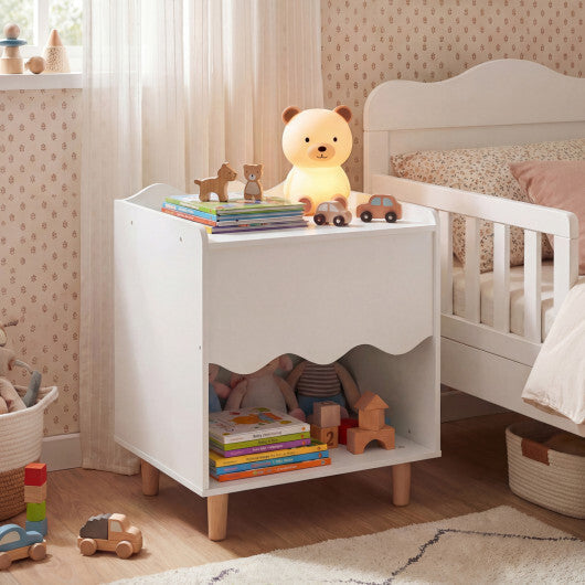 Toddler Scalloped Side Table with Wide Top & Open Compartment-Pink LuxuryLifeWay Online Store