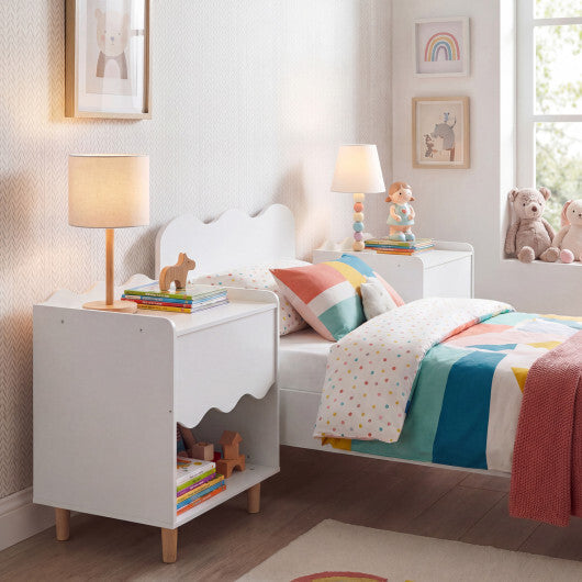 Toddler Scalloped Side Table with Wide Top & Open Compartment-Pink LuxuryLifeWay Online Store