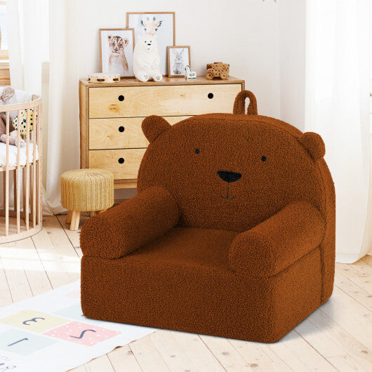 Kids Bear Sofa Toddler Foam Couch with Soft Fleece Fabric Cover-Navy LuxuryLifeWay Online Store