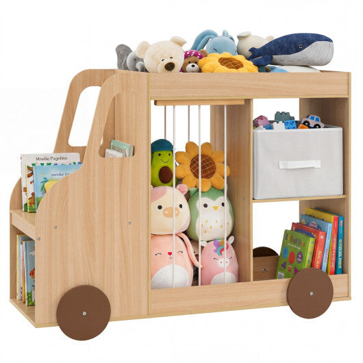 Toy Storage Organizer with Stuffed Animal Storage Fabric Drawer and Universal Wheels-Natrual LuxuryLifeWay Online Store