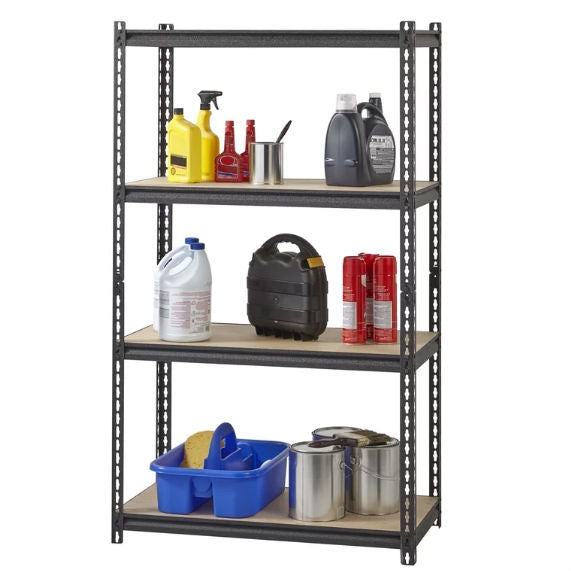 Heavy Duty 4-Shelf Black Storage Rack Shelving Unit LuxuryLifeWay Online Store