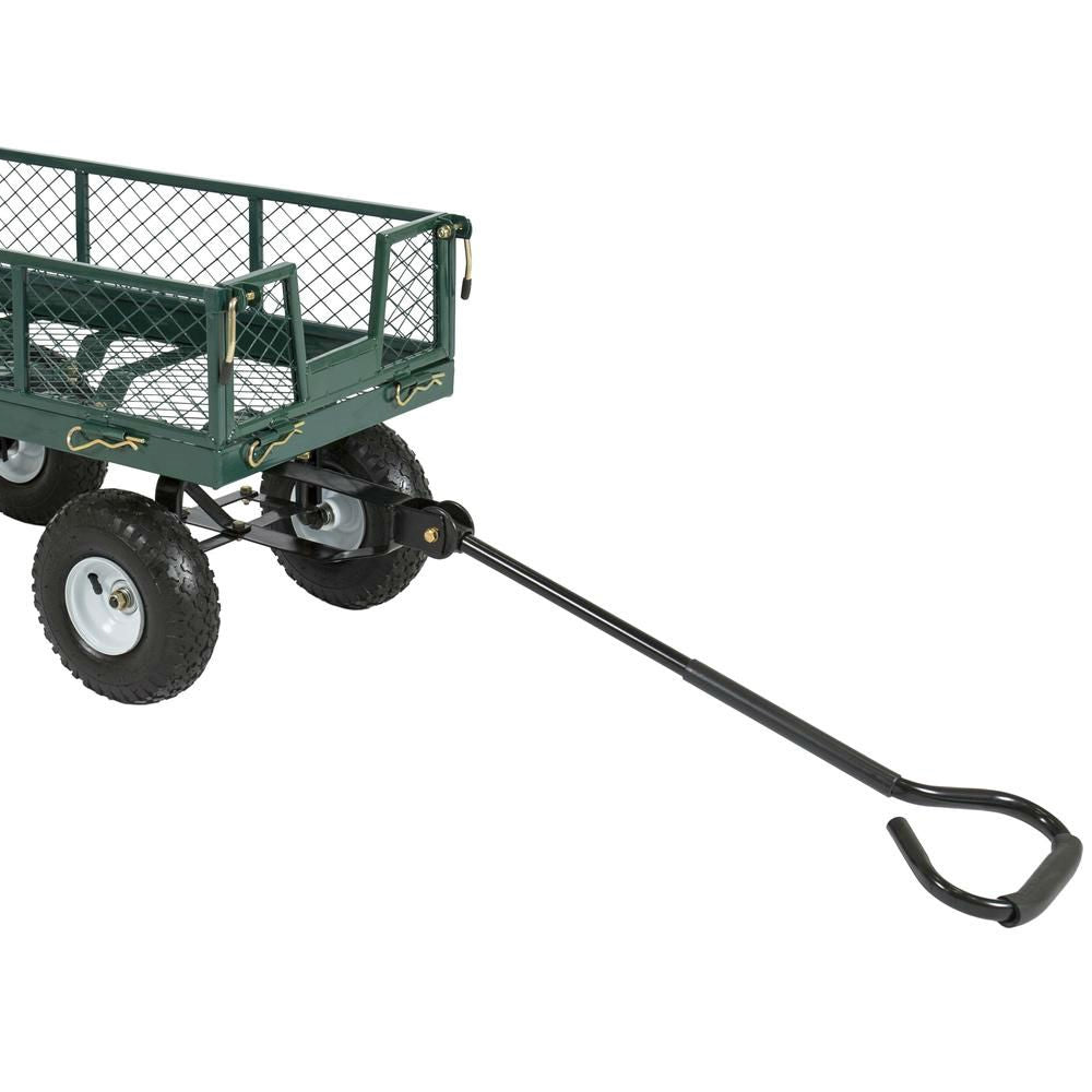 Heavy Duty Green Steel Garden Utility Cart Wagon with Removable Sides LuxuryLifeWay Online Store