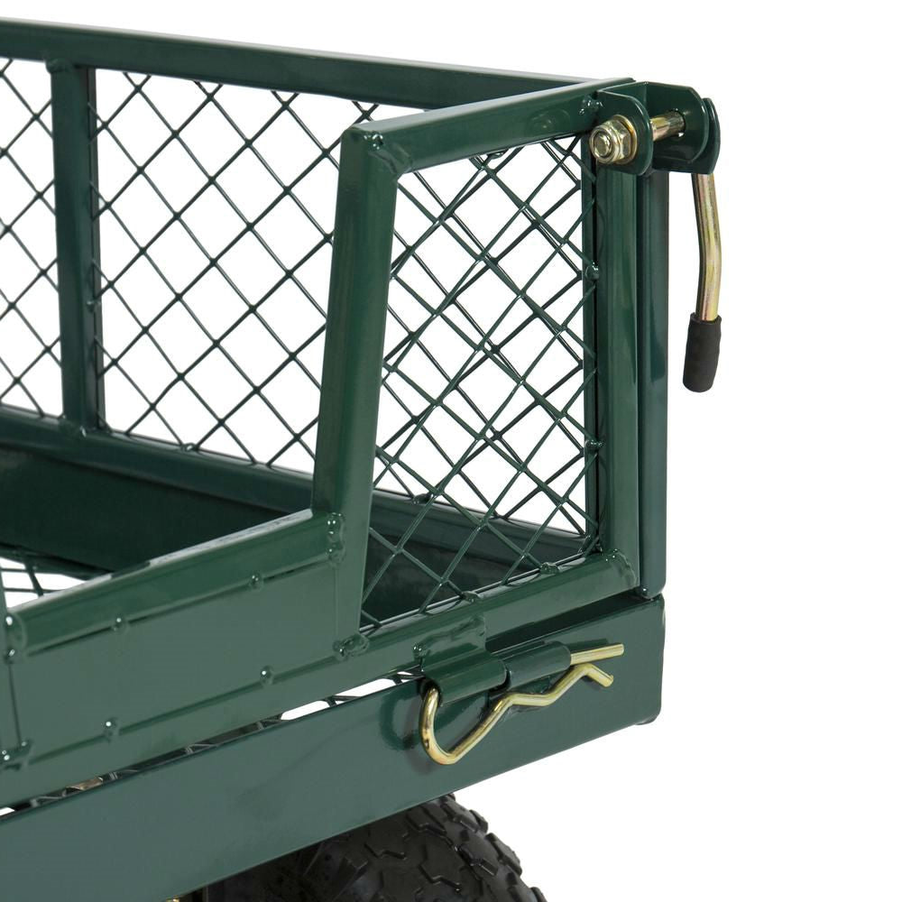 Heavy Duty Green Steel Garden Utility Cart Wagon with Removable Sides LuxuryLifeWay Online Store