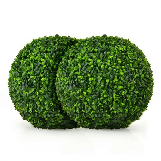 2 Pieces 15.7 Inch Artificial Boxwood Topiary Ball Tree Set - Color: Green - Size: 15.5 inches LuxuryLifeWay Online Store