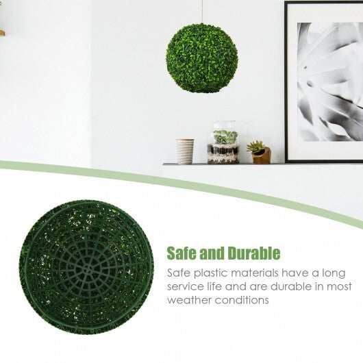 2 Pieces 15.7 Inch Artificial Boxwood Topiary Ball Tree Set - Color: Green - Size: 15.5 inches LuxuryLifeWay Online Store