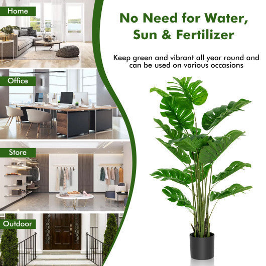 5 Feet Artificial Tree Faux Monstera Deliciosa Plant for Home Indoor and Outdoor LuxuryLifeWay Online Store