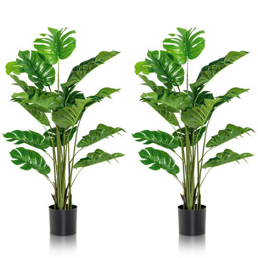 2 Pieces 5 Feet Artificial Monstera Tree Set