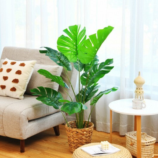 2 Pack Artificial Monstera Deliciosa Tree with 10 Leaves of Different Sizes - Color: Green LuxuryLifeWay Online Store