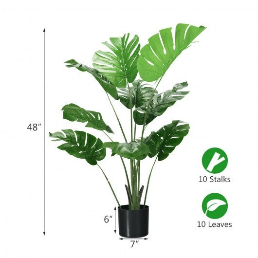 2 Pack Artificial Monstera Deliciosa Tree with 10 Leaves of Different Sizes - Color: Green LuxuryLifeWay Online Store
