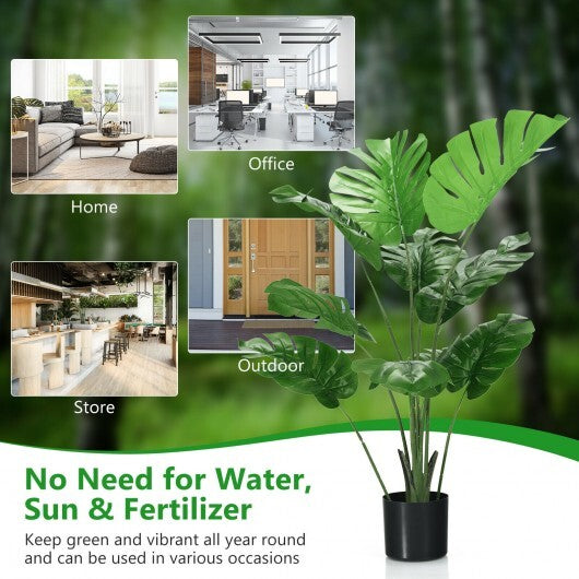 2 Pack Artificial Monstera Deliciosa Tree with 10 Leaves of Different Sizes - Color: Green LuxuryLifeWay Online Store