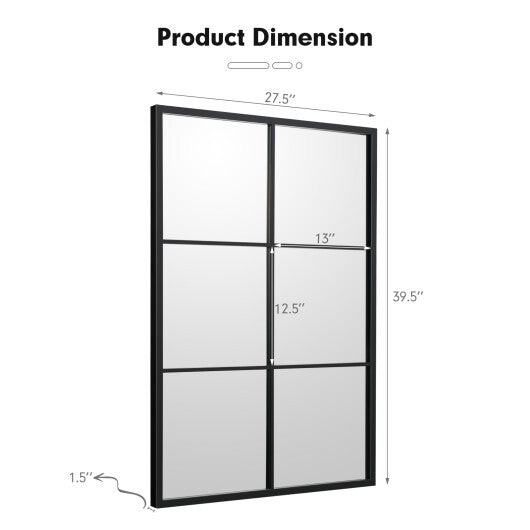 3-Layered Decorative Wall Mirror with Metal Frame for Dining Living Room-Black LuxuryLifeWay Online Store