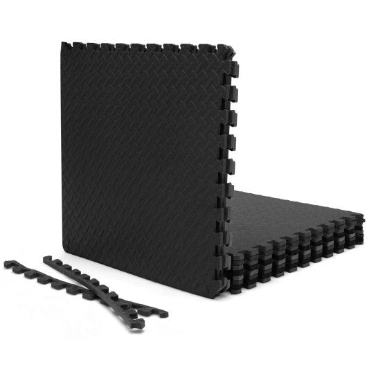 12 Pieces Puzzle Interlocking Flooring Mat with Anti-slip and Waterproof Surface LuxuryLifeWay Online Store