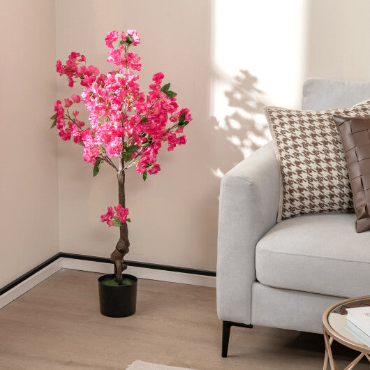 2 Pack 41 Inch Artificial Plum Blossom Tree Fake Floral Plant with 92 Flowers-Red LuxuryLifeWay Online Store