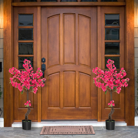 2 Pack 41 Inch Artificial Plum Blossom Tree Fake Floral Plant with 92 Flowers-Red LuxuryLifeWay Online Store
