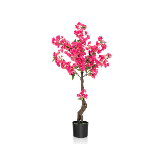 2 Pack 41 Inch Artificial Plum Blossom Tree Fake Floral Plant with 92 Flowers-Red LuxuryLifeWay Online Store