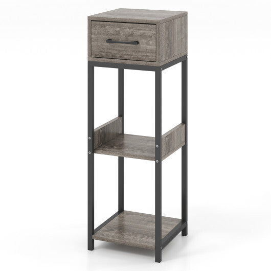 3 Tier Tall Plant Stand with Drawer Anti-tipping Devices-Gray LuxuryLifeWay Online Store