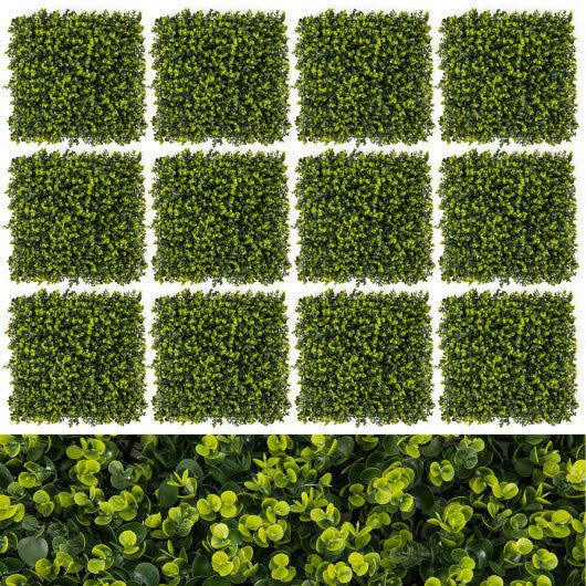 12 Pieces 20 Inch x 20 Inch Artificial Hedge Eucalyptus Panels LuxuryLifeWay Online Store