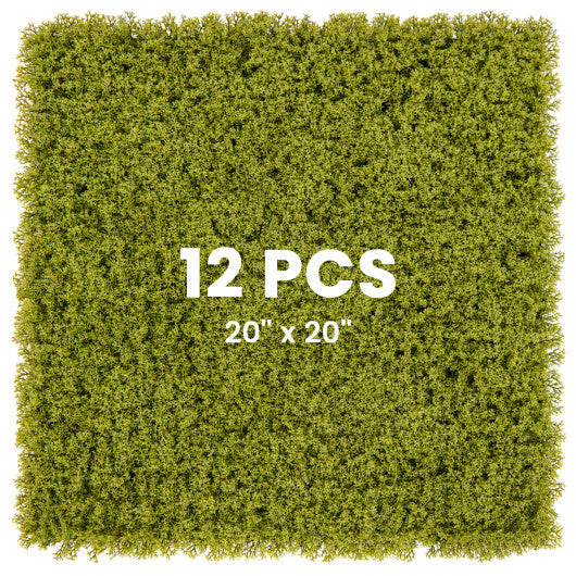 12 Pieces 20 x 20 inches Artificial Grass Wall Panels for Garden Yard Balcony-Light Green LuxuryLifeWay Online Store