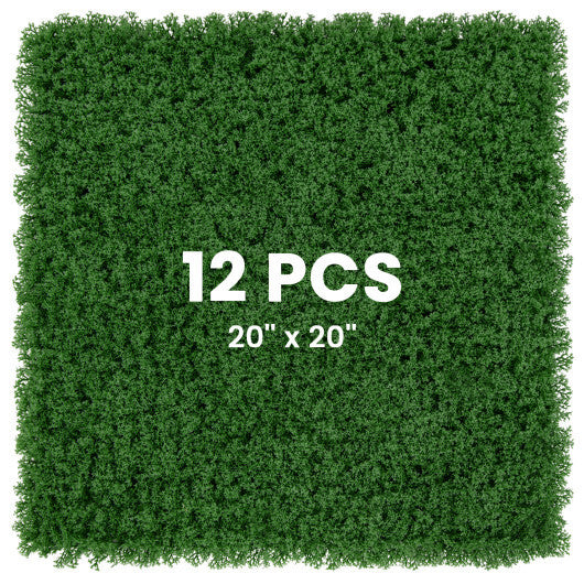 12 Pieces 20 x 20 inches Artificial Grass Wall Panels for Garden Yard Balcony-Light Green LuxuryLifeWay Online Store
