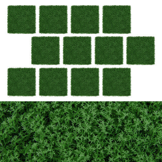 12 Pieces 20 x 20 inches Artificial Grass Wall Panels for Garden Yard Balcony-Light Green LuxuryLifeWay Online Store