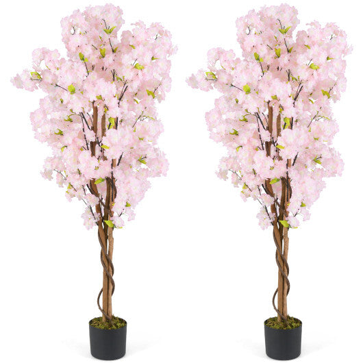 5 FT Tall Artificial Cherry Blossom Tree with Pink Flowers-1 Pack LuxuryLifeWay Online Store